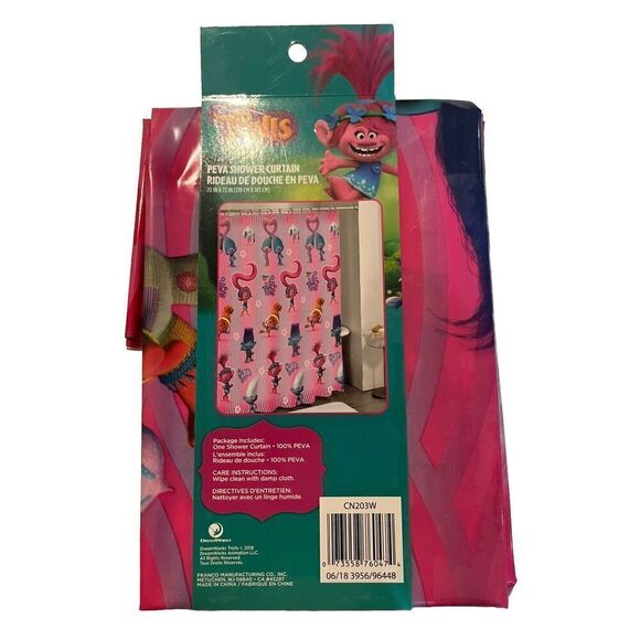 Trolls Shower Curtain Peace The Move PEVA Shower Curtain - Picture 4 of 5